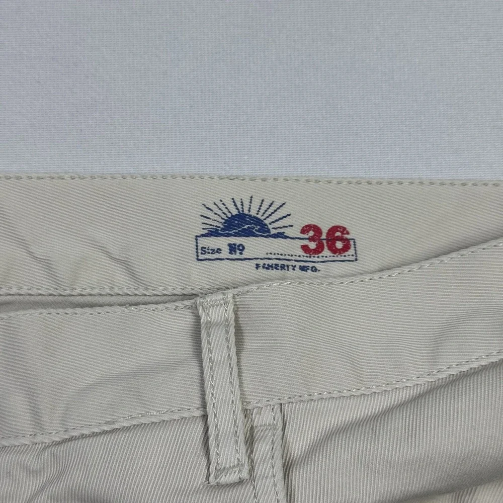 Faherty Pants Straight‎ Leg Cotton Lycra Outdoor Hiking Beige Men's Size 36x28